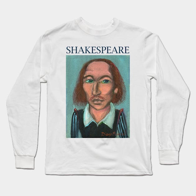 William Shakespeare Long Sleeve T-Shirt by diegomanuel